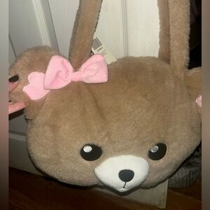 Hot Topic Adorable Teddy Bear large Plush Bag Nwt